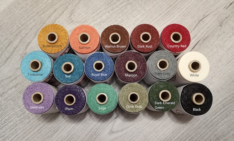 Four Ply Waxed Irish Linen Thread 4 Ply Colorful and Bright Selection image 1