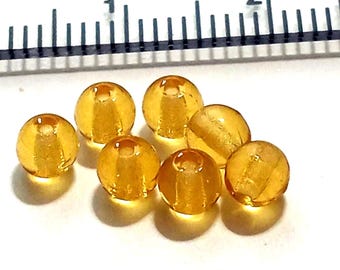 4mm Amber Czech Glass Druk Beads – 200 Smooth Round Beads