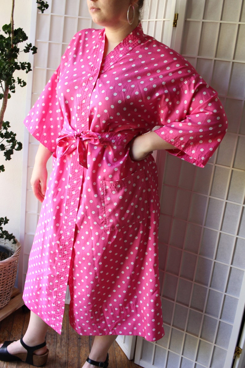 Hot Pink Polka Dot Robe