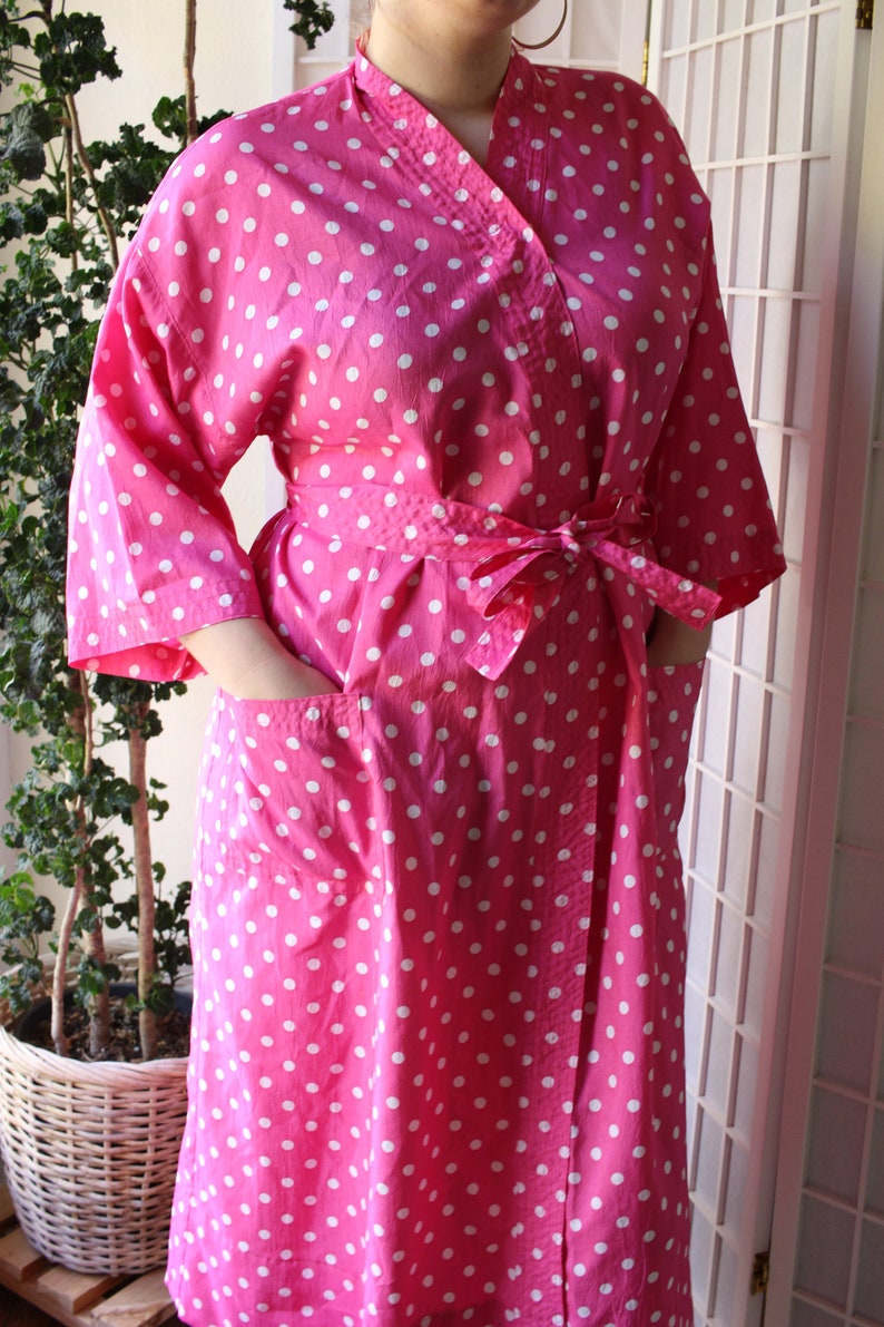 Hot Pink Polka Dot Robe