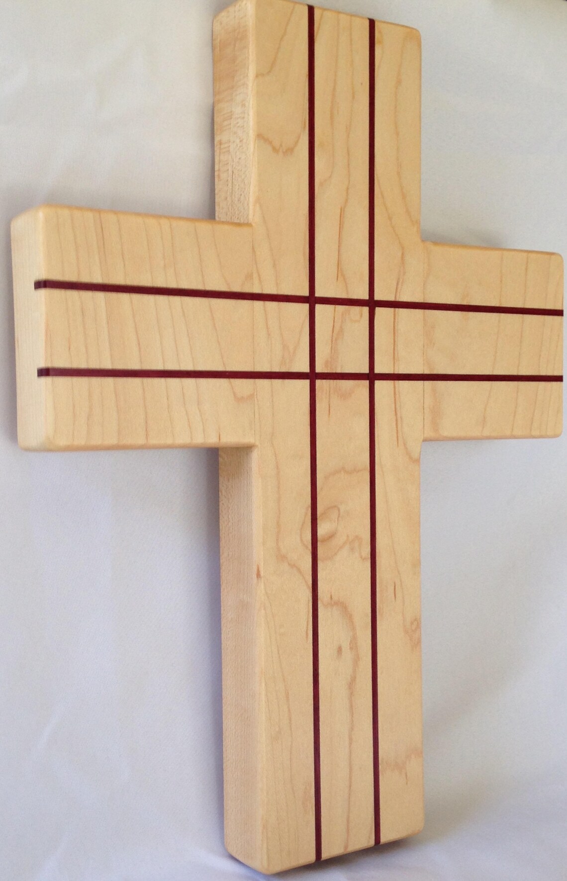 Maple Cross With Purpleheart Inlay Cross Wood Cross Maple Etsy