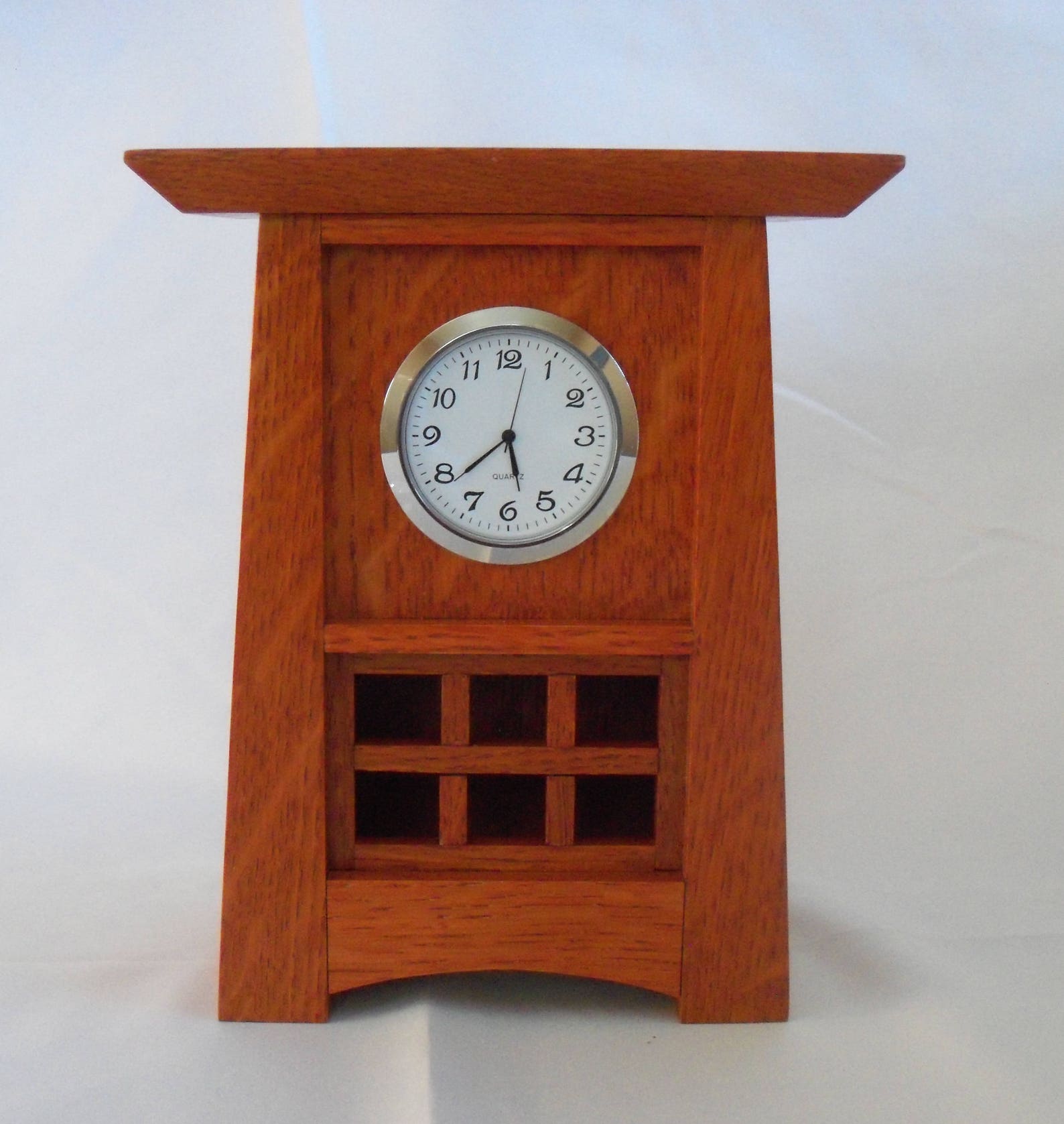 Clock Wood Clock Mantel Clock Mission Style Clock Small Etsy