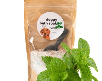 Mint Dog Bath Soaking Salts: Invigorating & Deodorizing - 6 oz