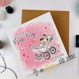 Gepersonaliseerd nieuw babycadeau | Welkom kleintje | Wenskaart | Luxe Ierse wenskaart | Doopkaart | Babymeisje | Babyjongen