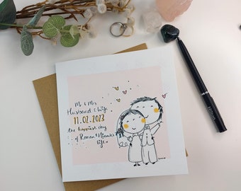 Personalised Wedding Card / Wedding characters / Happiest Day / Mr and Mrs/ Irish /marriage/ bestie/ special day / gay wedding