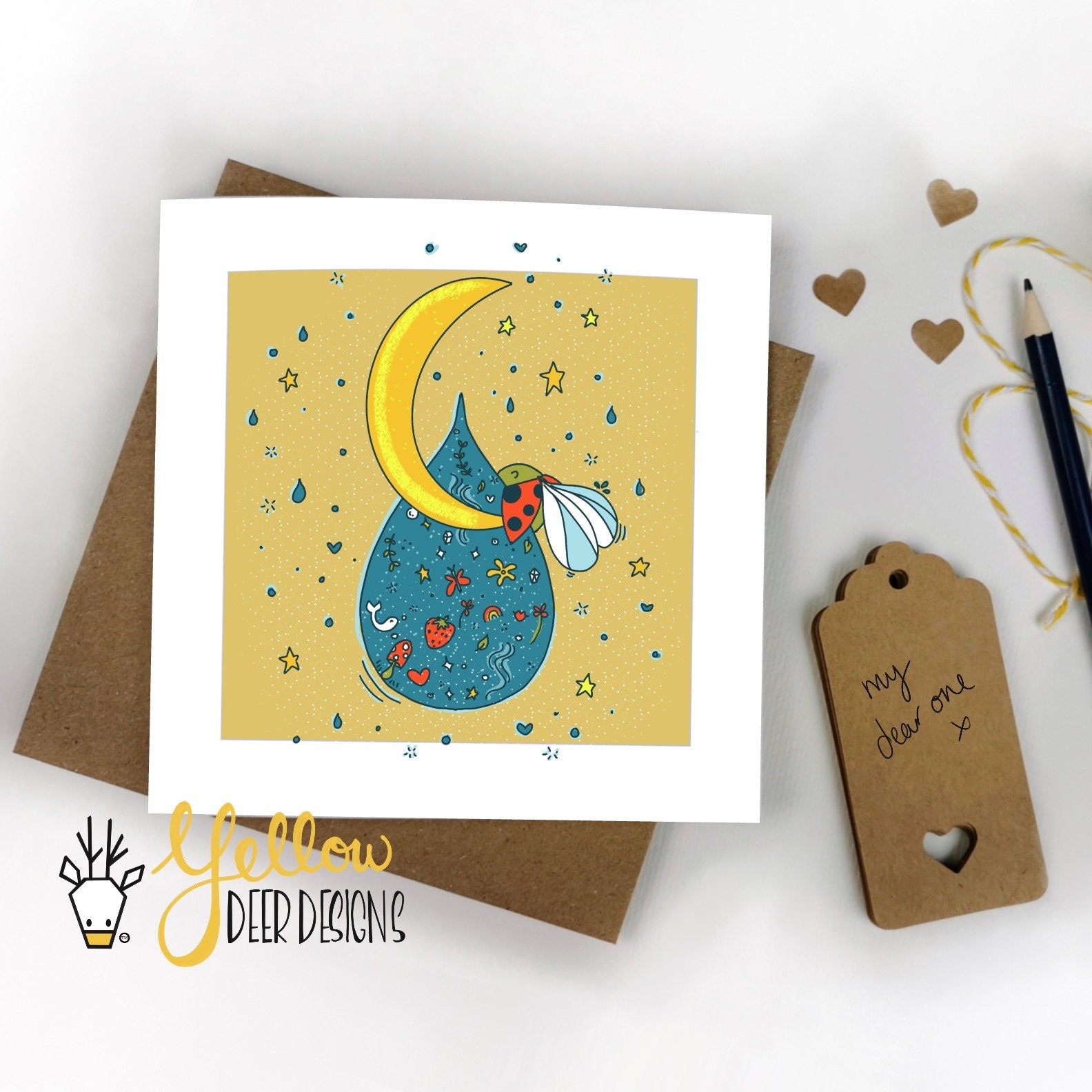Just because / thinking of you / luxury /Irish Greeting Card/ happy/ Kitch / Hippie / Friend / Sister