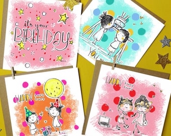 10 Card Birthday Bundle, Celebrate | Happy | Joy | You’re amazing | Well Done | Luxury Irish Greeting Cards | gender neutral | boy | girl