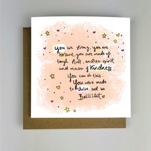 Pensando a te, forte, puoi farcela, incoraggiare, ispirare, malattia, biglietto d'auguri irlandese, pacchetto di biglietti
