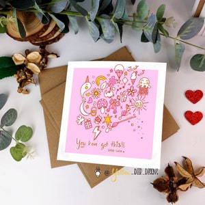 Tienes esto / buena suerte / ánimo / lujo / tarjeta de felicitación irlandesa / feliz / Kitch / hippie / amiga / hermana