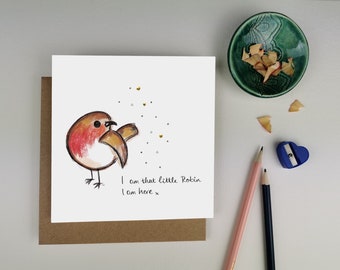 Robin Greeting Card | thinking of you  | luxury | Irish | remembrance | loss | grief | anniversary | Christmas | sympathy