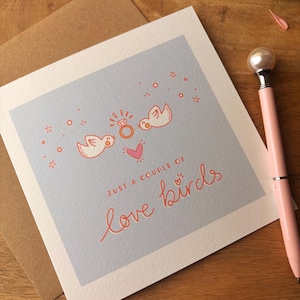 Carte irlandaise de luxe | Mariage | Fiançailles | design moderne illustré à la main | tourtereaux | heureux pour toujours