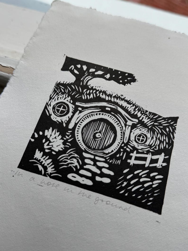 Round Linocuts Bag End - Original Lino Cut Print - Etsy UK
