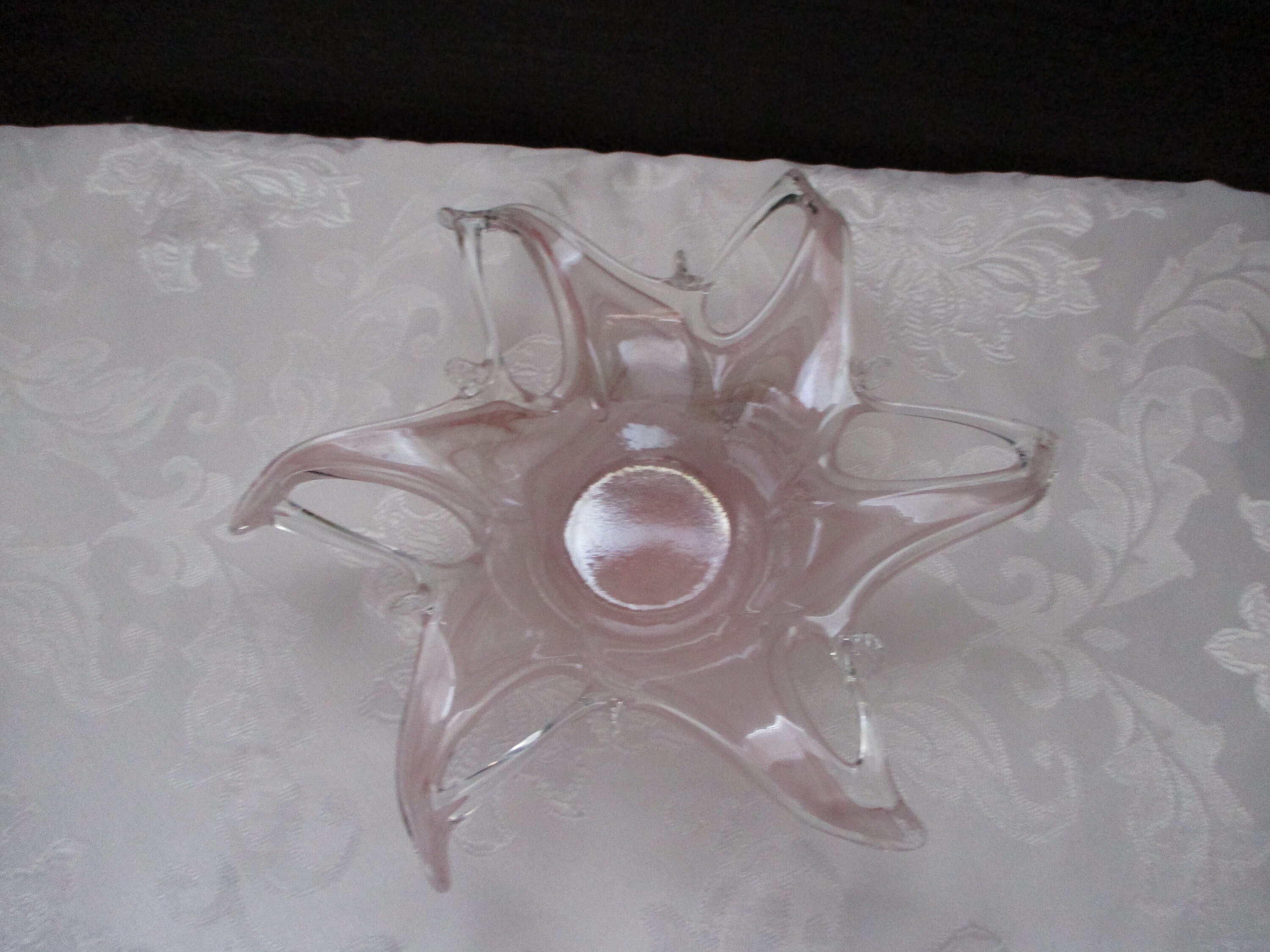 Murano Art Glass Starfish Bowl Pink Iridescent Encased in Etsy Sweden