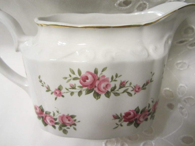 Vintage Ridgway Ridgways Creamer Rose Marie Pattern White ...