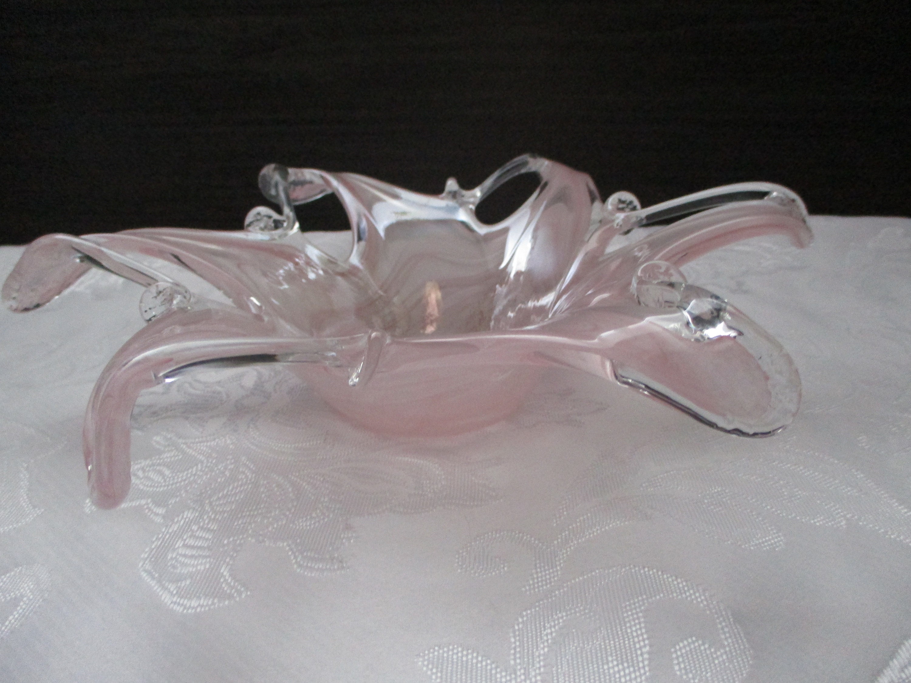 Murano Art Glass Starfish Bowl Pink Iridescent Encased in Etsy Sweden