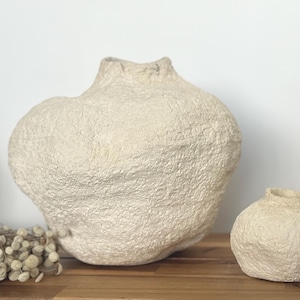 Handmade Ceramic Vases Set: Wabi Sabi Textured Pottery, Rustic Modern Decor