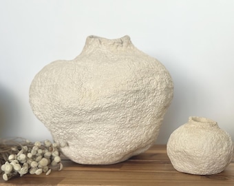 Conjunto de vasos de cerâmica artesanais: cerâmica texturizada Wabi Sabi, decoração rústica moderna