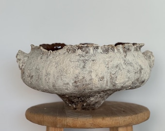 Handmade Sculptural Ceramic Bowl | Textured Wabi Sabi Art Vase