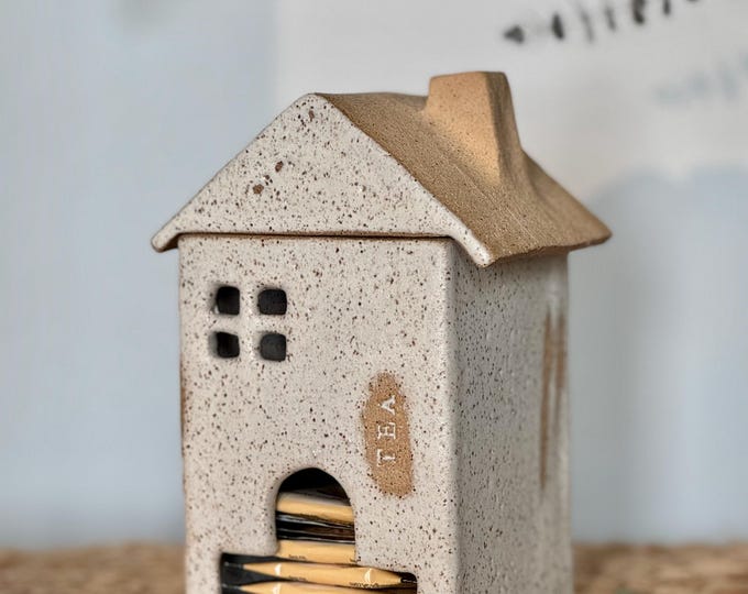 Handmade Ceramic Tea Bag Dispenser: Wabi Sabi Teahouse Decor