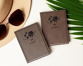 Estuche para pasaporte personalizado de piel sintética: regalo de viaje