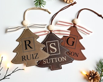 Adorno de árbol de cuero sintético personalizado