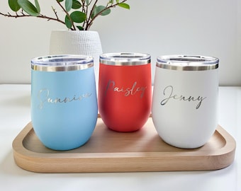 Vaso de vino sin tallo: Vaso personalizado con nombre