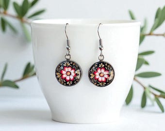 Pendientes colgantes escandinavos: Pendientes Rosemaling