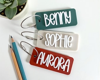 Etiqueta de acrílico personalizada para bolso: llavero de mochila personalizado