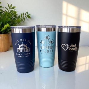 Tumbler with logo, custom tumbler, company logo drinkware, branding tumbler, promotional tumbler, client gift, personalized business tumbler