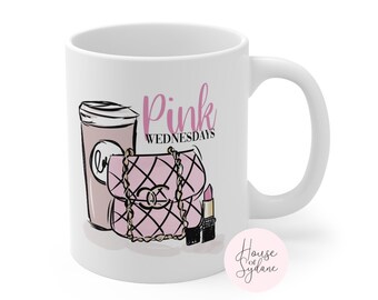 Pink Wednesday Coffee Mug: Boss Babe Gift, Kitchen Decor