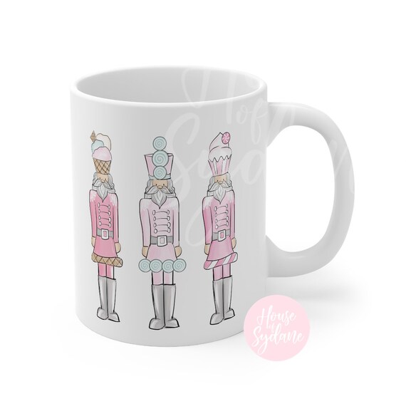 Pink Christmas Nutcracker Mug: Festive Kitchen Decor, Xmas Gift