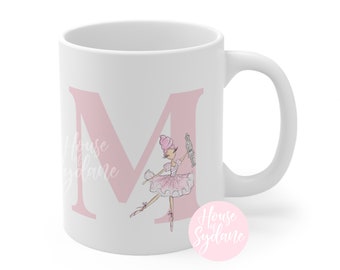 ALPHABET CHRISTMAS MUG\\Sugarplum Fairy\Nutcracker\Hot Chocolate Bar\Pink Christmas\Gift Ideas for Her\Pink Kitchen
