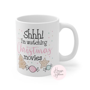 CHRISTMAS MOVIE MUG | Hallmark Movie Mug | Christmas Eve Mug | Pink Christmas Mug | Xmas Eve Box | Xmas Gift Idea | Home decor gift |