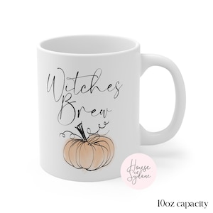 WITCHES BREW MUG | Autumn Mug | Halloween Girl Mug | Pumpkin Decor | Autumn Decor Gift | Hot Chocolate Bar | Cosy Season Mug | Gift idea