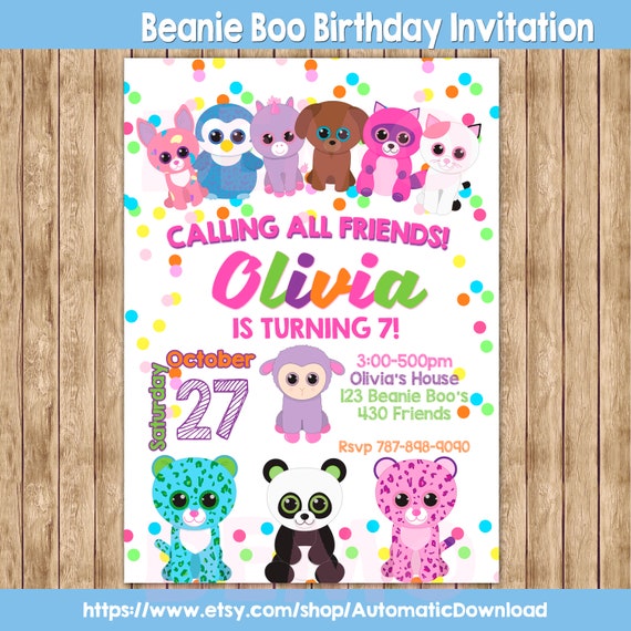 beanie boo birthday invitation party pet adoption beanie boo invitation adopt a pet party girl beanie boo invitation party birthday birthday invitation ideas