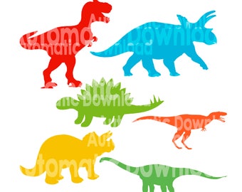 Dinosaur Silhouette Clipart, Dinosaur Clipart, Birthday, Baby Shower, Dinosaur Party, Dinosaur Decoration, Clipart Dinosaur, Colors