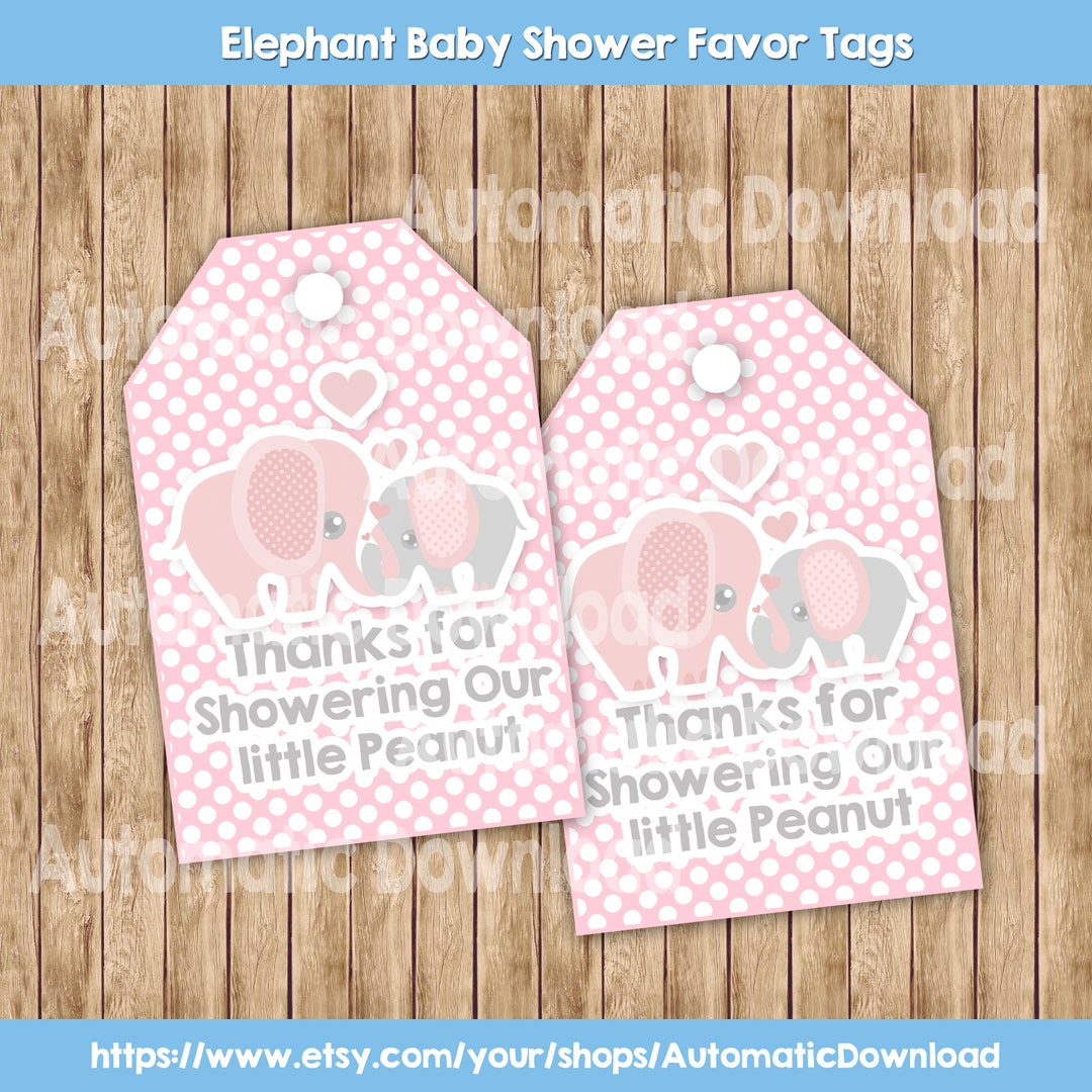 Elephant, Baby Shower, Favor Tags, Elephant Tag, Showers Tags, Baby Tag ...