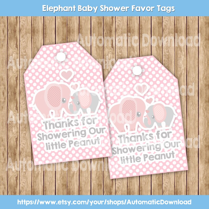 Elephant, Baby Shower, Favor Tags, Elephant Tag, Showers Tags, Baby Tag ...