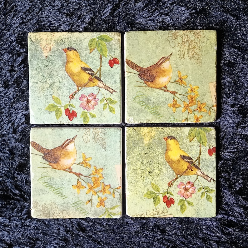 C2CCoaster American Finch Bird Coasters - Thumbnail 2