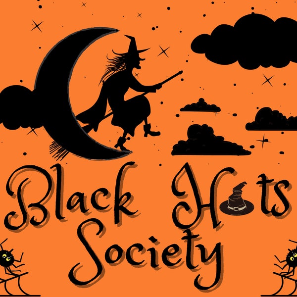 Halloween Signs, Wreath Signs,  Black Hats Society Halloween Decorations