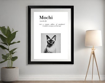 Custom Pet Portrait Definition, Cat Digital Art, Personalized Custom Pet Portrait, Digital File