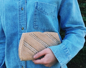Vintage Debbie Handmade Beaded Clutch