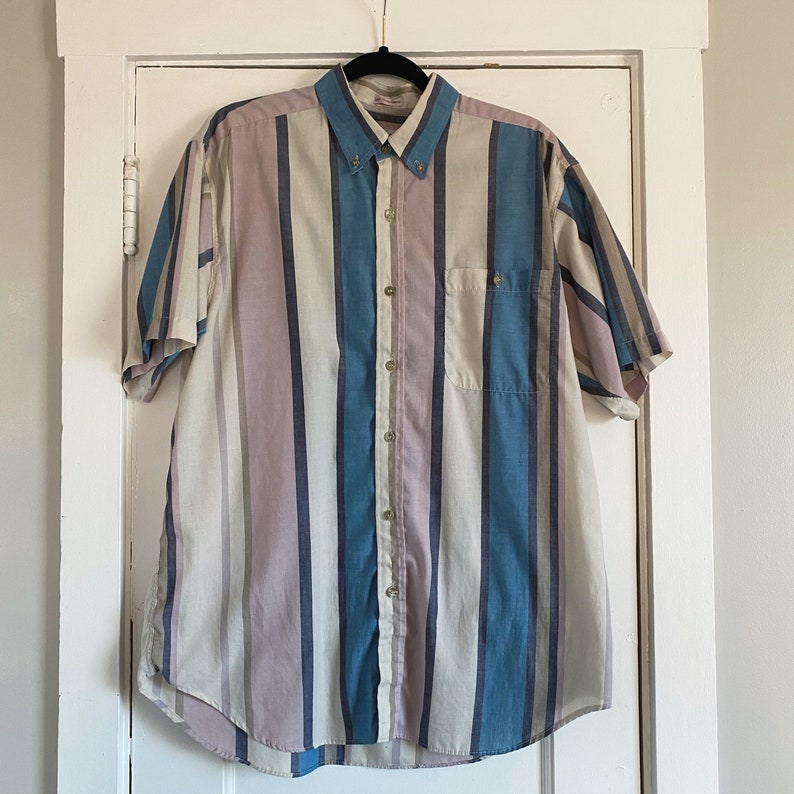 Multicolor Short Sleeve Dad Shirt Large