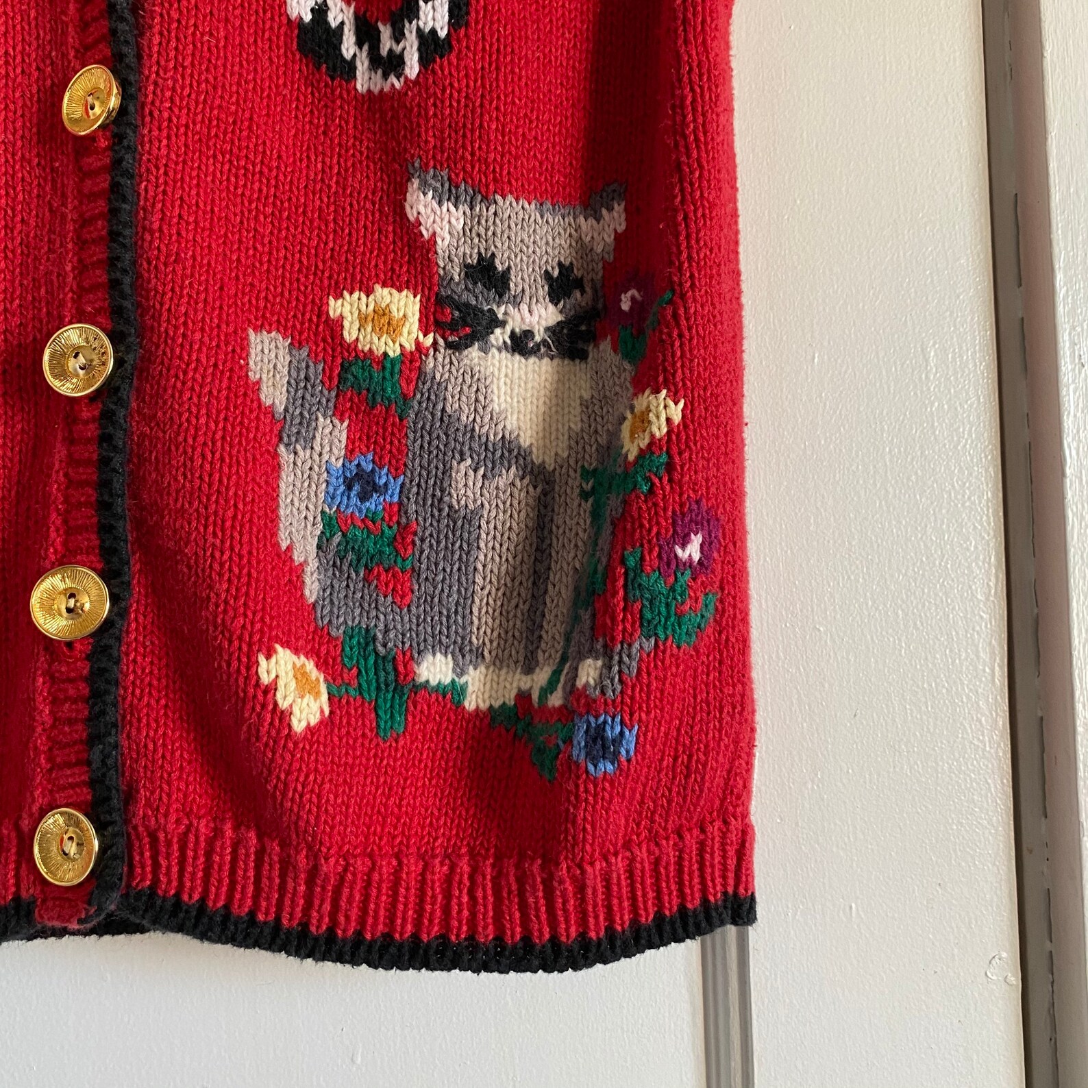 Hand Knitted Playful Cats Vest // Medium Etsy