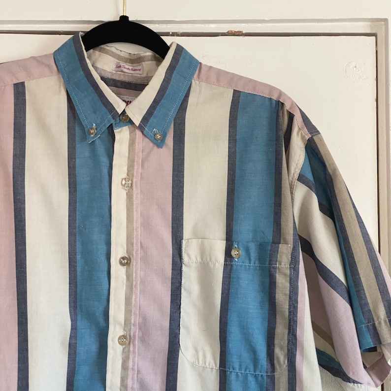 Multicolor Short Sleeve Dad Shirt Large