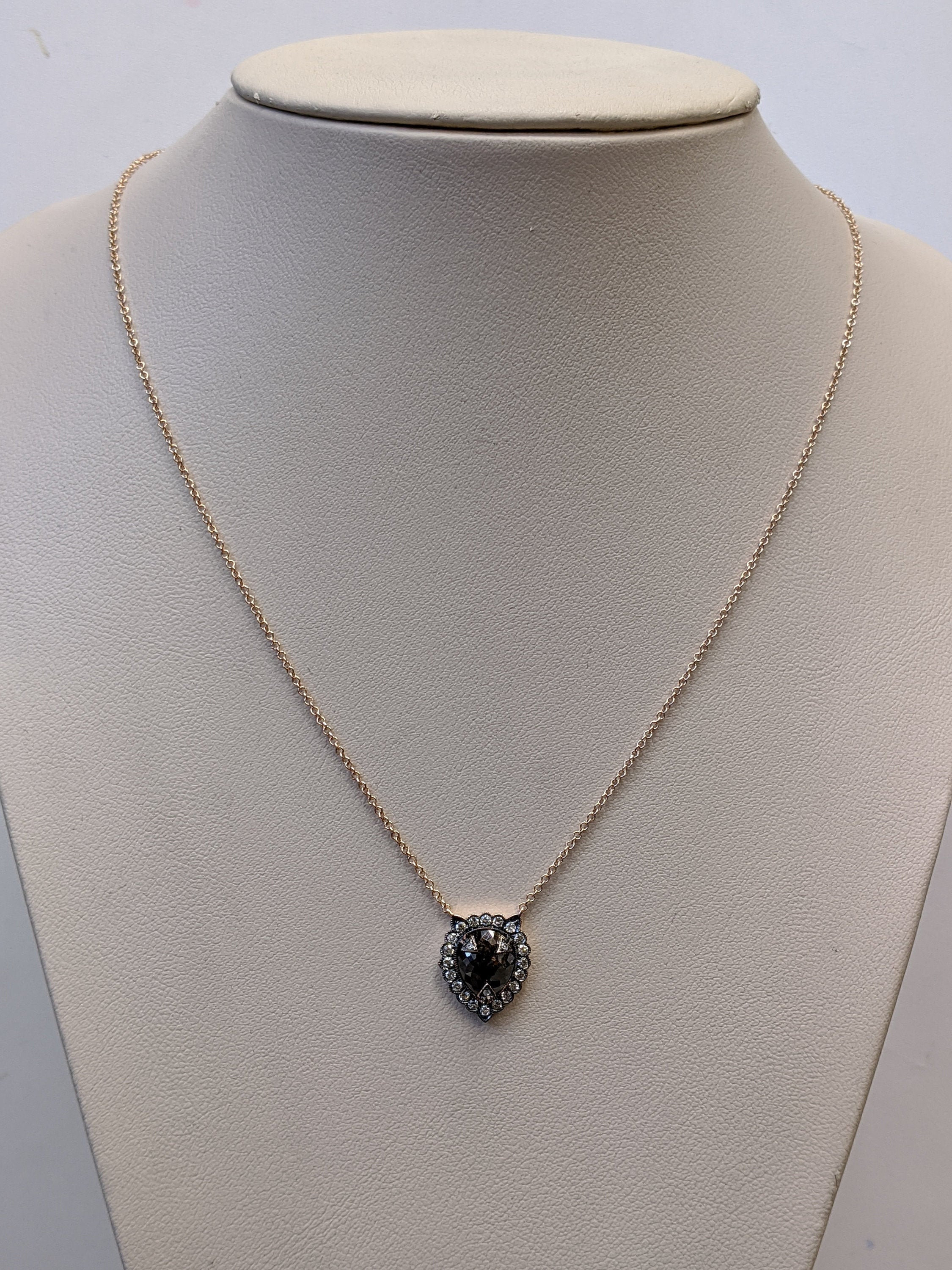 Rosecut Chocolate diamond pendant necklace Etsy