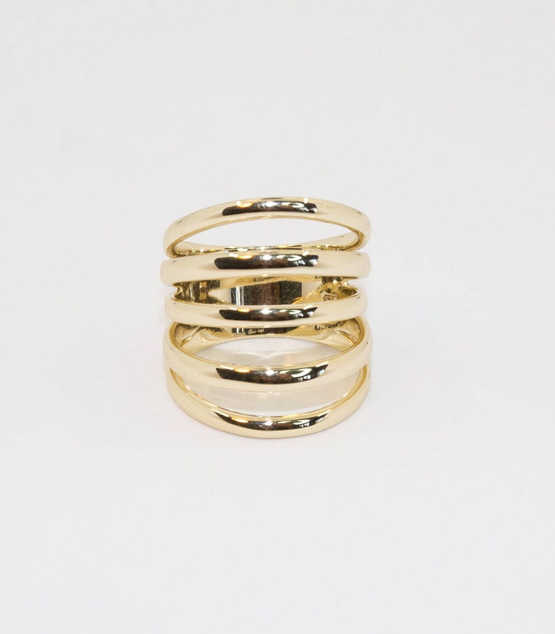 Statement ring Vermeil ring 24kt Gold plated ring Dainty jewelry Minimal Jewelry LINES ring