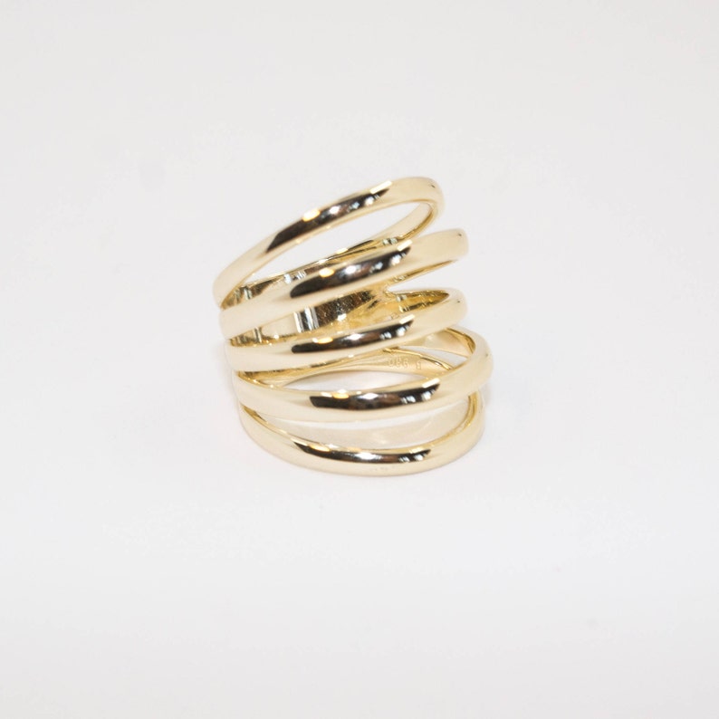 Statement ring Vermeil ring 24kt Gold plated ring Dainty jewelry Minimal Jewelry LINES ring