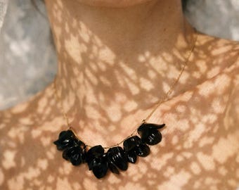 Porcelain Flower Necklace, 18K Gold Plated