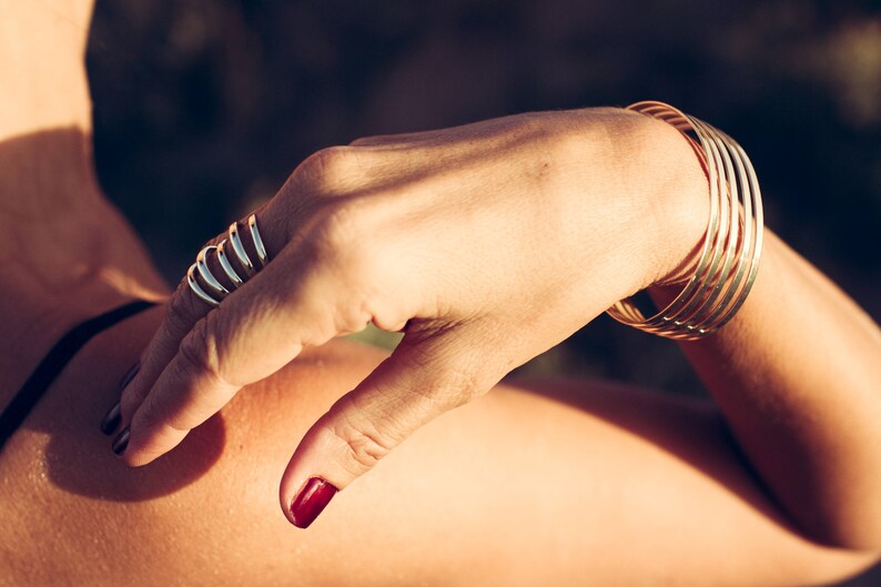 Statement ring Vermeil ring 24kt Gold plated ring Dainty jewelry Minimal Jewelry LINES ring